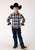 Roper Boys West Plaid Black 100% Cotton L/S Shirt
