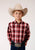 Roper Boys Basic Plaid Red 100% Cotton L/S Shirt