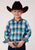 Roper Boys Sunset Plaid Blue 100% Cotton L/S Shirt
