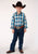 Roper Boys Sunset Plaid Blue 100% Cotton L/S Shirt