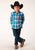 Roper Boys Moon Plaid Blue Cotton Blend L/S Shirt
