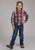 Roper Kids Boys 2248 Plaid Wine/Smoke 100% Cotton Btn L/S Shirt