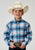 Roper Boys Plaid Poplin Blue Cotton Blend L/S Shirt