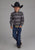Roper Kids Boys Horizontal Rodeo Stripe Black 100% Cotton L/S Shirt