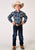 Roper Kids Boys 1908 Serape Stripe Blue 100% Cotton L/S Shirt