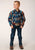 Roper Boys Navy Aztec Stripe Blue 100% Cotton L/S Shirt