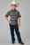 Roper Kids Boys 1898 Aztec Stripe Red 100% Cotton S/S Shirt