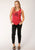 Roper Womens 1617 Retro Cowgirl Red Poly/Cotton S/L Tank Top