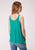 Roper Womens Turquoise Poly/Rayon Loose Fit Buffalo S/L Tank Top