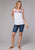 Roper Womens 2084 Peasant Slub White 100% Cotton S/L Tank Top