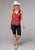 Roper Womens 2080 Bandana V-Neck Red/White 100% Polyester S/L Tank Top