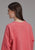 Roper Womens Fleece Longhorn Bright Corral 100% Cotton Sweatshirt