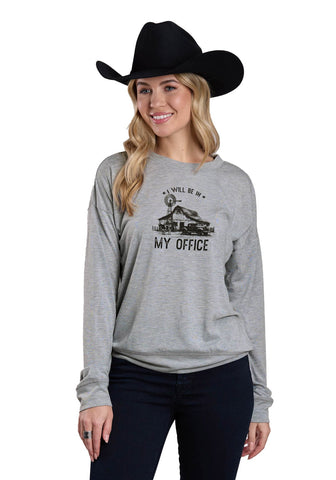 Roper Womens My Office Grey Poly/Rayon Sweatshirt