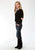 Roper Womens Black 100% Cotton Waffle Knit L/S Hoodie