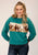 Roper Womens Running Horses Blue 100% Cotton Sweatshirt