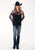 Roper Womens Cowl Neck Black Multi Polyester Sweatshirt
