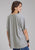 Roper Womens Horse and Longhorn Grey Cotton Blend S/S T-Shirt