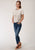 Roper Womens Heather Oatmeal Rayon Horseshoe S/S T-Shirt