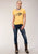 Roper Womens Yellow Poly/Rayon Buffalo S/S T-Shirt