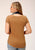 Roper Womens Stars Big and Bright Tobacco Brown Poly/Rayon S/S T-Shirt