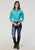 Roper Womens 1916 Solid Poplin Turquoise 100% Cotton L/S Shirt