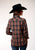Roper Womens Arrow Dobby Plaid Brown 100% Cotton L/S Shirt