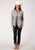 Roper Womens Grey 100% Cotton Tribal Texture L/S Shirt