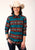 Roper Womens Multi-Color 100% Cotton Ombre Aztec L/S Shirt