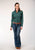 Roper Womens Cross Walk Foulard Blue 100% Cotton L/S Shirt