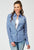 Roper Womens 1932 Skies Tie Blue 100% Cotton L/S Shirt