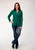 Roper Womens Black Fill Solid Green 100% Cotton L/S Shirt