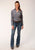 Roper Womens Royal Paisley Multi-Color 100% Cotton L/S Shirt