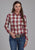 Roper Womens 57 Chevy Plaid Red 100% Cotton Btn L/S Shirt