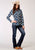 Roper Womens 1908 Serape Stripe Blue 100% Cotton L/S Shirt