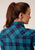 Roper Womens Unlined Flannel Blue/Turquoise 100% Cotton L/S Shirt