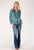 Roper Womens Sheer Floral Blue 100% Polyester L/S Tunic