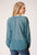 Roper Womens Sheer Floral Blue 100% Polyester L/S Tunic