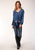 Roper Womens Blue Rayon/Nylon Wild Horse L/S Blouse