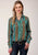 Roper Womens Multi-Color Rayon/Nylon Leopard Stripe L/S Blouse
