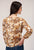 Roper Womens Collage 3/4 Sleeve Brown 100% Rayon L/S Blouse