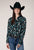 Roper Womens Jewelry Boyfriend Black 100% Rayon L/S Blouse