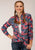 Roper Womens Bandana Print Red Rayon/Nylon L/S Shirt