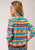 Roper Womens Multi-Color Rayon/Nylon Serape Print L/S Snap Shirt