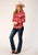 Roper Womens Aztec Western Red Rayon/Nylon L/S Shirt