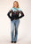 Roper Womens Cowgirl Border Black 100% Rayon L/S Shirt