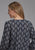 Roper Womens 2133 Ikat Black 100% Rayon V-Neck L/S Blouse
