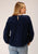 Roper Womens Corduroy Velour Navy 100% Cotton L/S Blouse