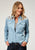 Roper Womens 1999 Pretty Retro Blue 100% Cotton L/S Shirt