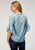 Roper Womens 1978 Ikat Chevron Blue 100% Polyester S/S Blouse