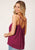 Roper Womens Multi Back Strap Wine 100% Rayon S/L Tank Top